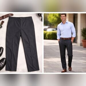 George Men's Black Striped Dress Pants